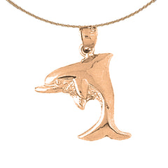 14K or 18K Gold Dolphin Pendant