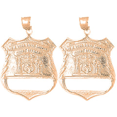 14K or 18K Gold 38mm New York Police Earrings