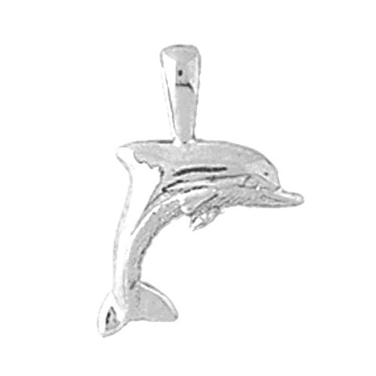 14K or 18K Gold Dolphin Pendant