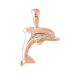 14K or 18K Gold Dolphin Pendant