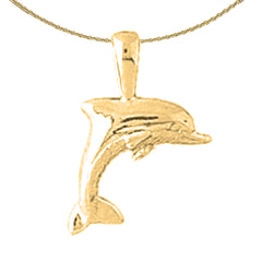 14K or 18K Gold Dolphin Pendant