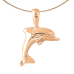 14K or 18K Gold Dolphin Pendant