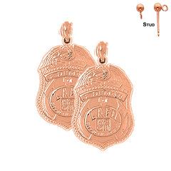 14K or 18K Gold Fire Department Earrings