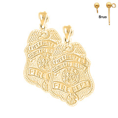 14K or 18K Gold County Of Orange Fire Department Earrings