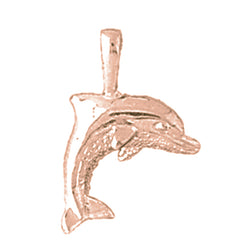 14K or 18K Gold Dolphin Pendant