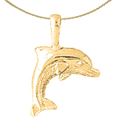 14K or 18K Gold Dolphin Pendant