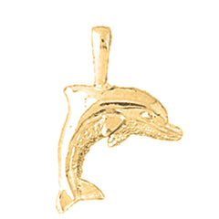 14K or 18K Gold Dolphin Pendant