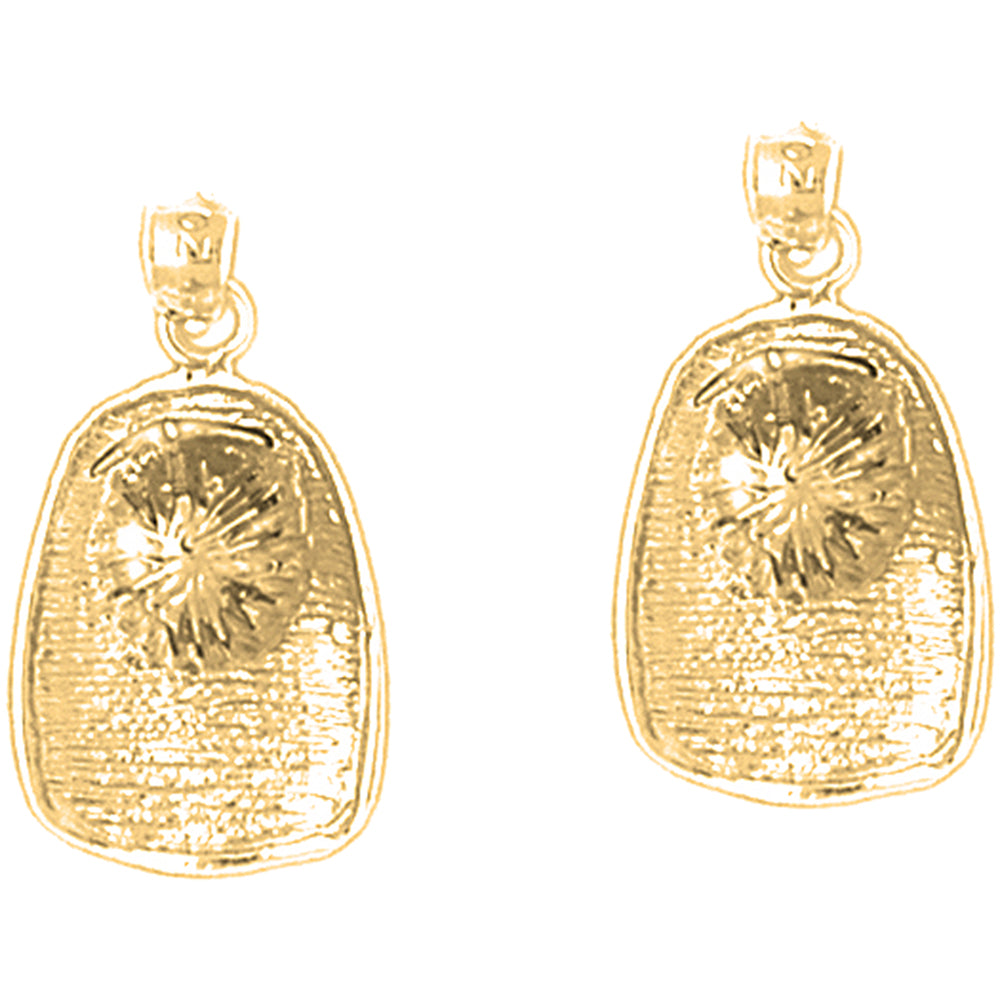 Yellow Gold-plated Silver 23mm Fireman's Helmet Earrings