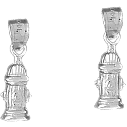 Sterling Silver 20mm Fire Hydrant Earrings