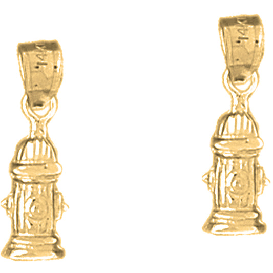 Yellow Gold-plated Silver 20mm Fire Hydrant Earrings