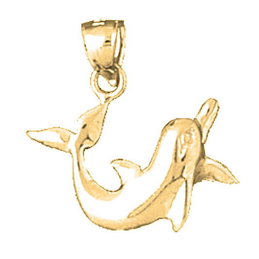 14K or 18K Gold Dolphin Pendant