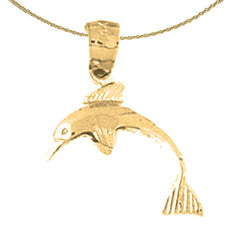 14K or 18K Gold Dolphin Pendant