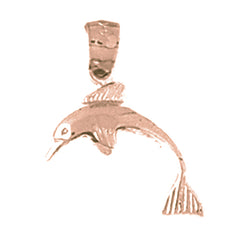 14K or 18K Gold Dolphin Pendant