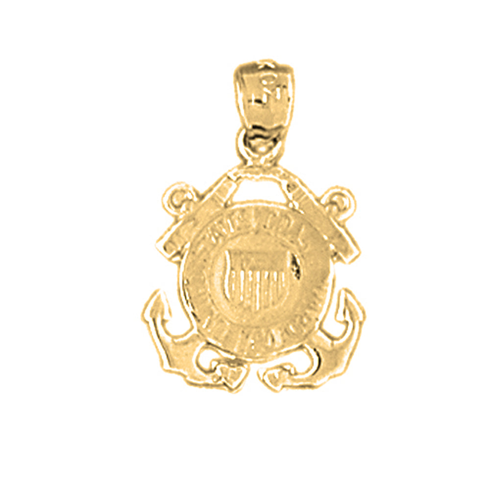 14K or 18K Gold United States Navy Logo Pendant