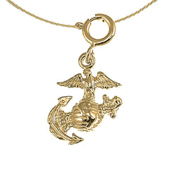 Colgante con el logotipo del Cuerpo de Marines en oro de 14 quilates o 18 quilates