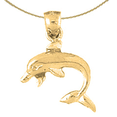 14K or 18K Gold Dolphin Pendant