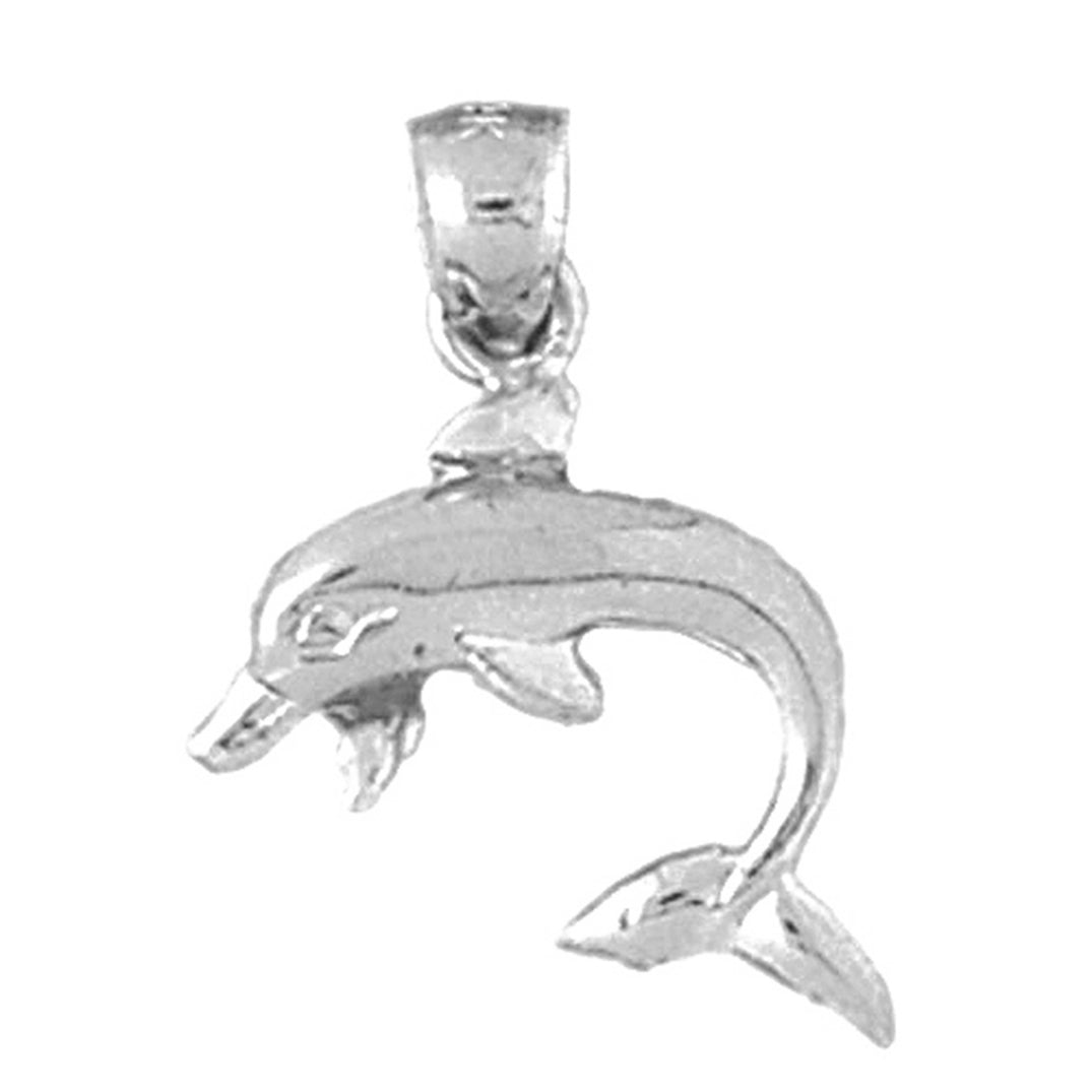 14K or 18K Gold Dolphin Pendant