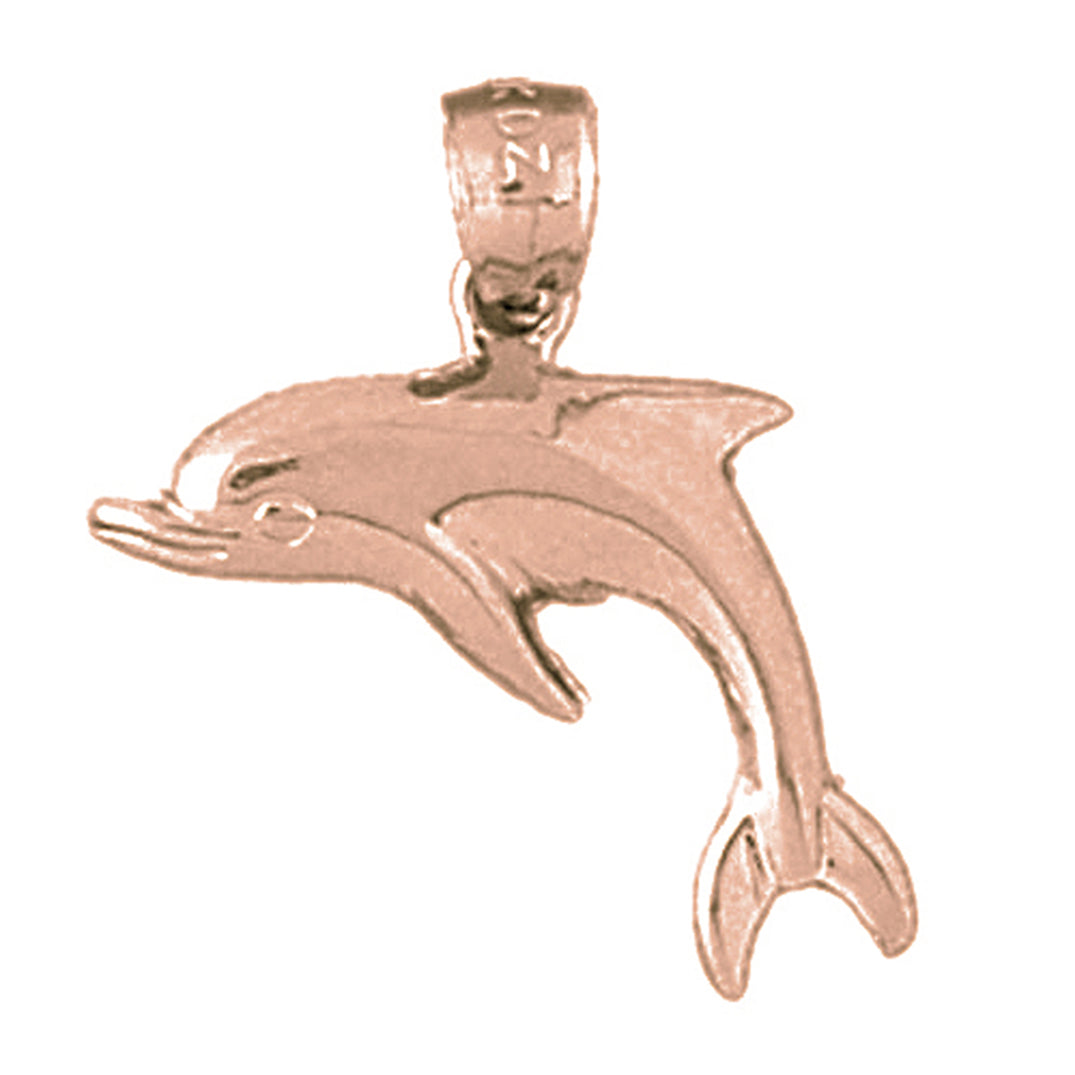 14K or 18K Gold Dolphin Pendant