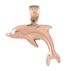 14K or 18K Gold Dolphin Pendant