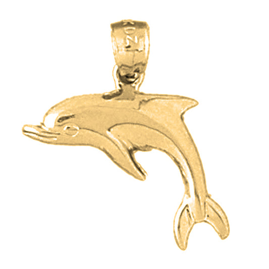 14K or 18K Gold Dolphin Pendant