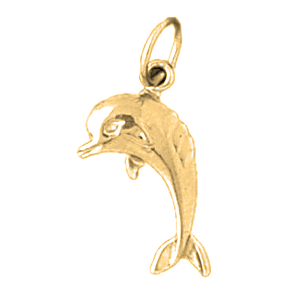 14K or 18K Gold Dolphin Pendant