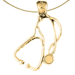 10K, 14K or 18K Gold Stethoscope Pendant