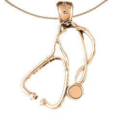 10K, 14K or 18K Gold Stethoscope Pendant