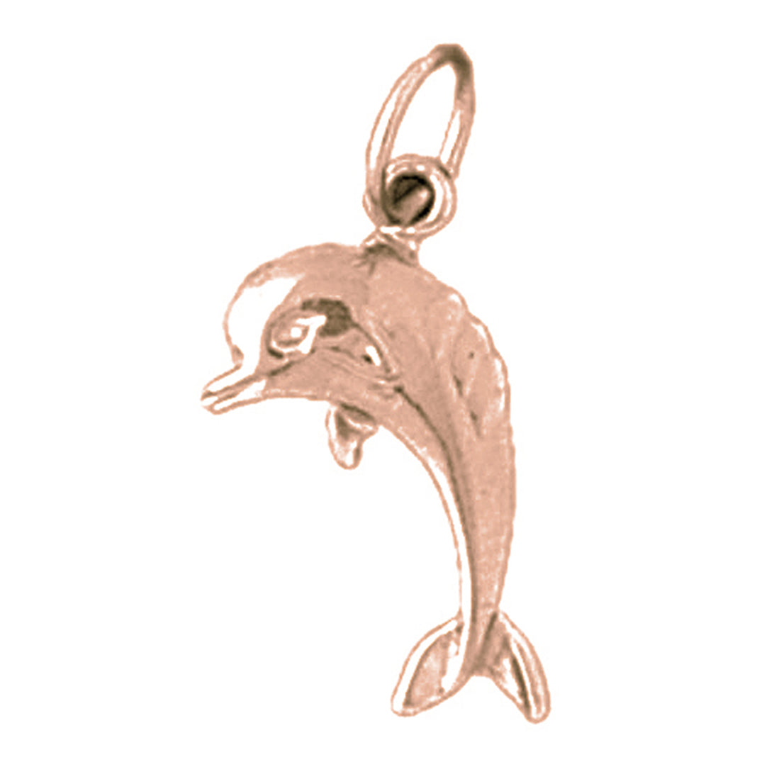 14K or 18K Gold Dolphin Pendant