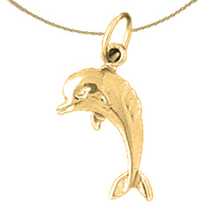 14K or 18K Gold Dolphin Pendant