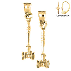 14K or 18K Gold Gavel Earrings