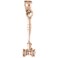 14K or 18K Gold Gavel Pendant