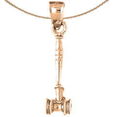 14K or 18K Gold Gavel Pendant