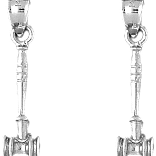 Sterling Silver 27mm Gavel Earrings