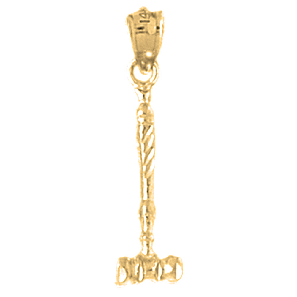 14K or 18K Gold Gavel Pendant