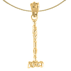 14K or 18K Gold Gavel Pendant