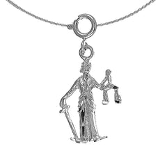 14K or 18K Gold Lady Of Justice Pendant