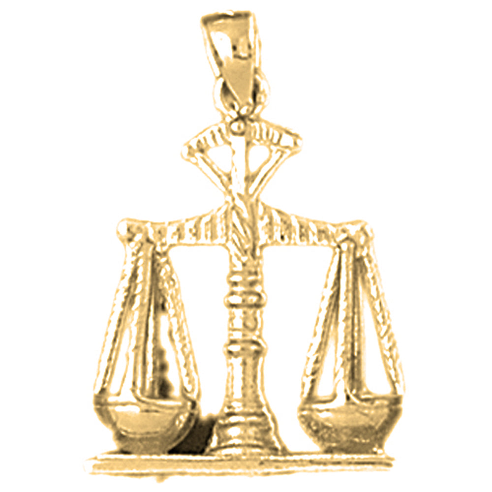 10K, 14K or 18K Gold Weights Of Justice Pendant