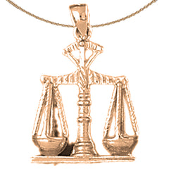 10K, 14K or 18K Gold Weights Of Justice Pendant