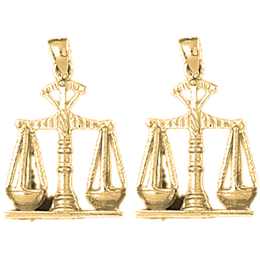 14K or 18K Gold 26mm Weights Of Justice Earrings