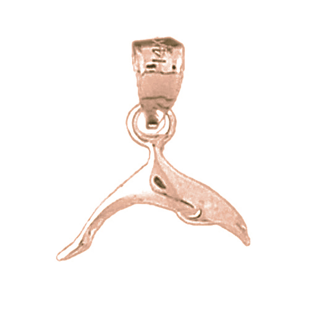 14K or 18K Gold Dolphin Pendant