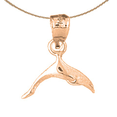 14K or 18K Gold Dolphin Pendant