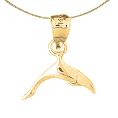 14K or 18K Gold Dolphin Pendant