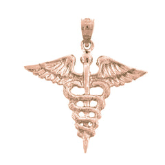 14K or 18K Gold Caduceus Pendant