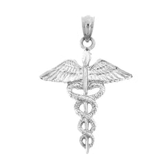 14K or 18K Gold Caduceus Pendant