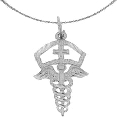 14K or 18K Gold Caduceus Pendant