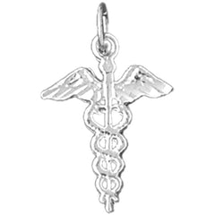 14K or 18K Gold Caduceus Pendant