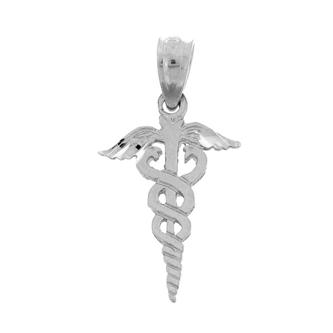 14K or 18K Gold Caduceus Pendant