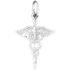 14K or 18K Gold Caduceus Pendant