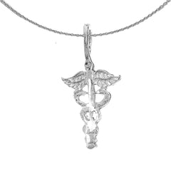 14K or 18K Gold Caduceus Pendant