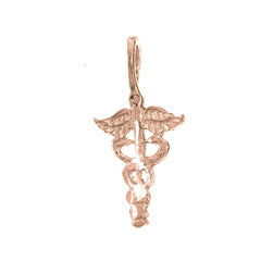 14K or 18K Gold Caduceus Pendant